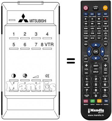 Télécommande équivalente 939P-036050 Télécommande équivalente 939P-036050