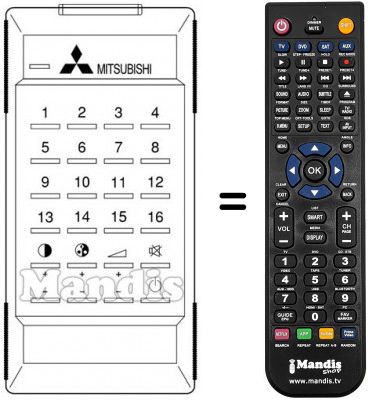 Télécommande équivalente 939P-03607 Télécommande équivalente 939P-03607