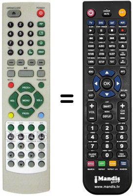 Télécommande équivalente Irradio 2162 X