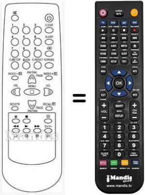 Télécommande équivalente Daewoo DVT 14H3UD Télécommande équivalente Daewoo DVT 14H3UD