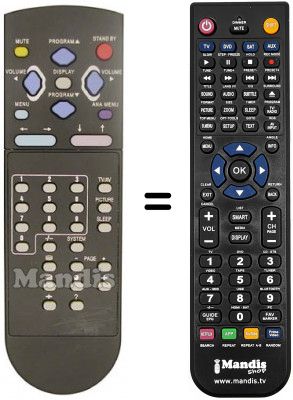 Télécommande équivalente Irradio FTC 1451 X