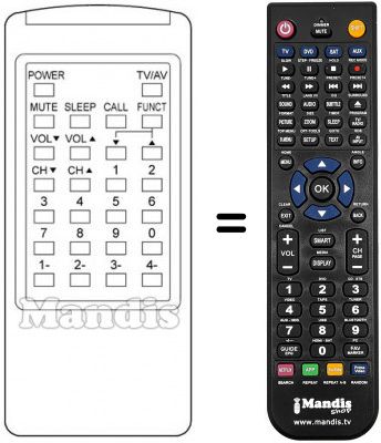 Télécommande équivalente Crown CTV-H3790 DK