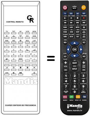 Télécommande équivalente CONTROLO REMOTO CR