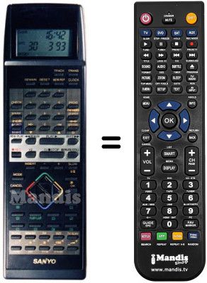 T&eacute;l&eacute;commande &eacute;quivalente Sanyo VHR-D5670 I
