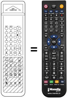 Télécommande équivalente DIGICOMPUTER ON SCREEN DISPLAY