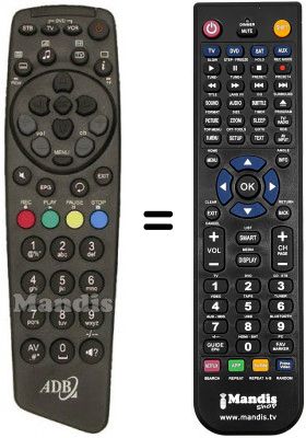 T&eacute;l&eacute;commande &eacute;quivalente Adb DIGITALE TERRESTRE
