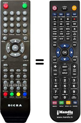 Télécommande équivalente DICRA TVLCD 022 EL