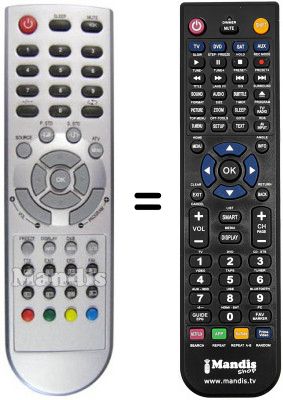 Télécommande équivalente NordMende N 325 LDF Télécommande équivalente NordMende N 325 LDF