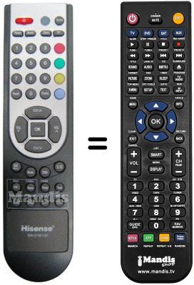 Télécommande équivalente Hisense LCD 32W07 EU