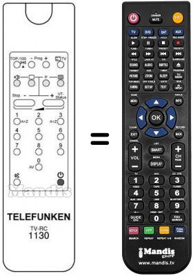 Télécommande équivalente Telefunken P 151 MT