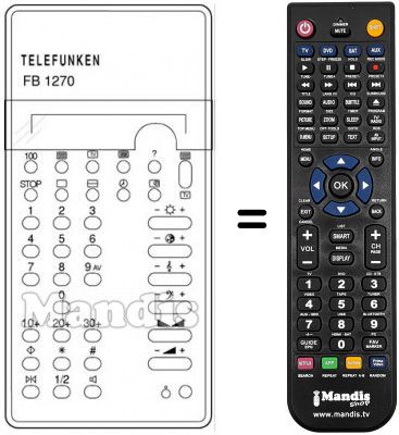 Télécommande équivalente Telefunken PALCOLOR 430 S
