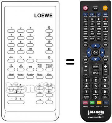 Télécommande équivalente FB 50 VCR / VT
