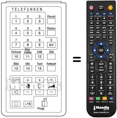 Télécommande équivalente FB 5046 VT