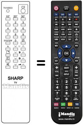 Télécommande équivalente Sharp 21 N 52 E1