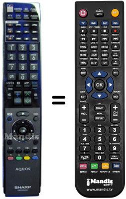 Télécommande équivalente Sharp GB 013 WJSA