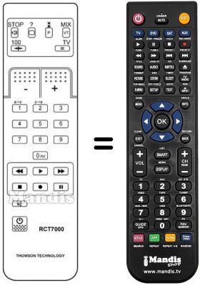 Télécommande équivalente Arc En Ciel HRC 7200 LA Télécommande équivalente Arc En Ciel HRC 7200 LA