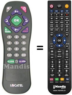 T&eacute;l&eacute;commande &eacute;quivalente Locatel HOTEL TV PROG.1
