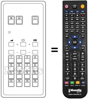 T&eacute;l&eacute;commande &eacute;quivalente IR 16