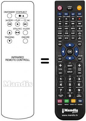Télécommande équivalente INFRARED REMOTE CONTROL Télécommande équivalente INFRARED REMOTE CONTROL