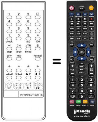 T&eacute;l&eacute;commande &eacute;quivalente INFRARED 1030TS
