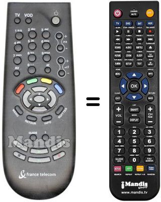 Télécommande équivalente Arc En Ciel IP 921 Télécommande équivalente Arc En Ciel IP 921