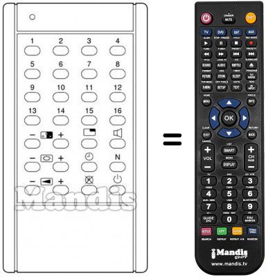 Télécommande équivalente IR 16 FACH