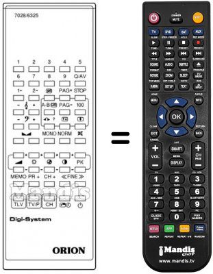 T&eacute;l&eacute;commande &eacute;quivalente Orion 7028