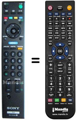 Télécommande équivalente Sony KDL-26 P3000 E