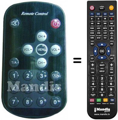 Télécommande équivalente Shinelco TVL 1300 T