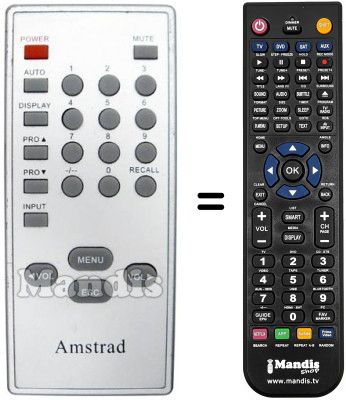 Télécommande équivalente Amstrad LCT 1405