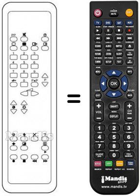 Télécommande équivalente PYE LEONARDO 52 KV 2525 Télécommande équivalente PYE LEONARDO 52 KV 2525