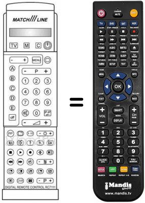 Télécommande équivalente PYE 32 PW 977 A Télécommande équivalente PYE 32 PW 977 A