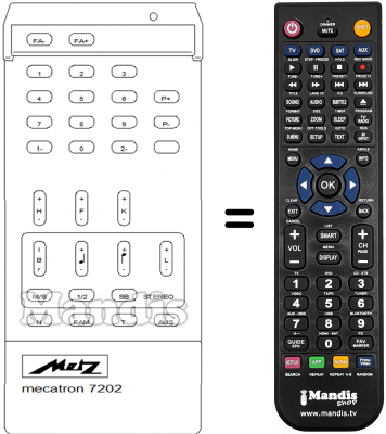 Télécommande équivalente MECATRON 7202