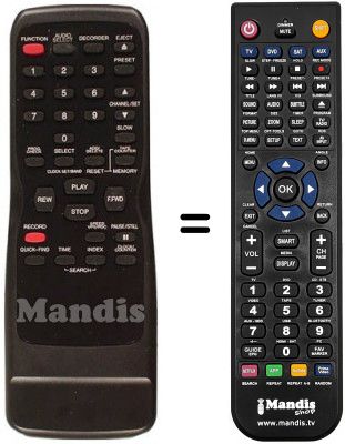 T&eacute;l&eacute;commande &eacute;quivalente Funai 21A-600 A