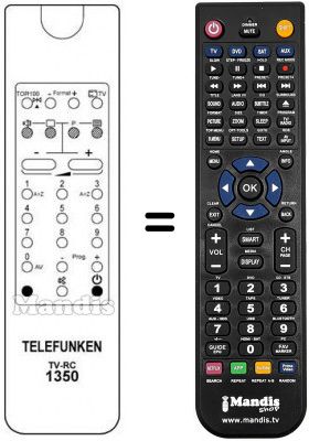 T&eacute;l&eacute;commande &eacute;quivalente Telefunken PCS 440 EI