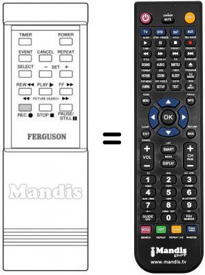 Télécommande équivalente Thorn FV 20 B Télécommande équivalente Thorn FV 20 B