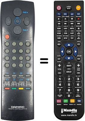 Télécommande équivalente Daewoo DTC 29G1 Télécommande équivalente Daewoo DTC 29G1