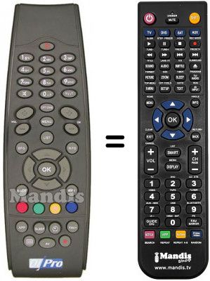 Télécommande équivalente Amstrad DV3-MHP