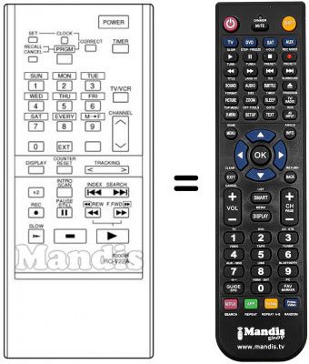 T&eacute;l&eacute;commande &eacute;quivalente RC-V22A