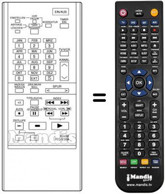 T&eacute;l&eacute;commande &eacute;quivalente RC-V38A