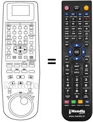 T&eacute;l&eacute;commande &eacute;quivalente RC-W478G