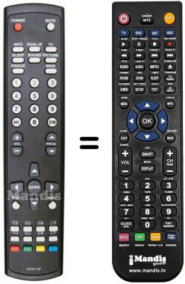 Télécommande équivalente Hyundai HM 19 W Télécommande équivalente Hyundai HM 19 W