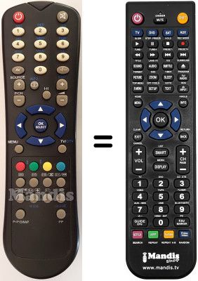 Télécommande équivalente Telefunken TB 15 D 783