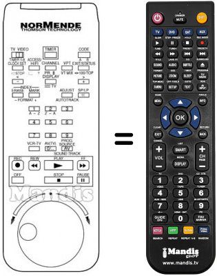 Télécommande équivalente RC 2207 X Télécommande équivalente RC 2207 X