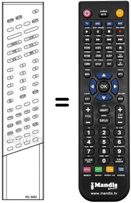 Télécommande équivalente RC 3002