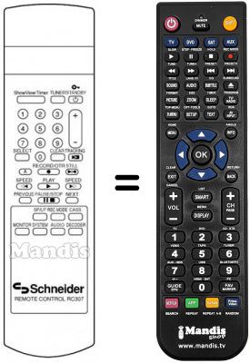 Télécommande équivalente RC 307