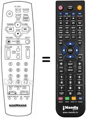 Télécommande équivalente RC 3204 X Télécommande équivalente RC 3204 X
