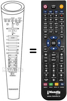 Télécommande équivalente RC 4205 X Télécommande équivalente RC 4205 X