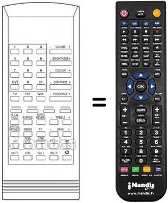 Télécommande équivalente RC 70
