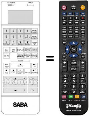 Télécommande équivalente RC 8B20 Télécommande équivalente RC 8B20